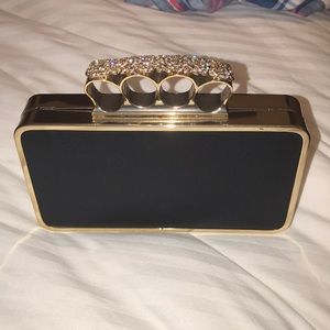 BCBG Gold and Black Clutch